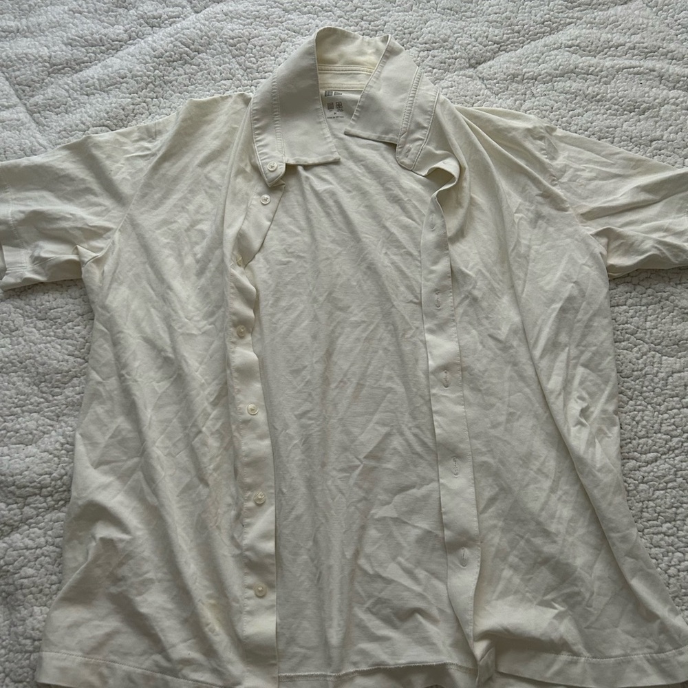 Uniqlo Cream Button-Up Shirt